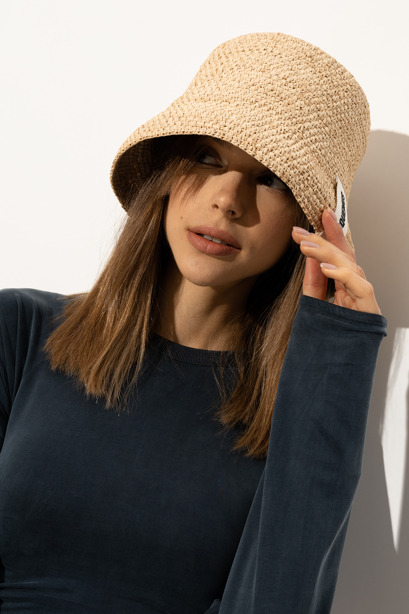 ハット Jacquemus Raffia Fisherman Hat Le Bob Ficiu raffia bucket hat in beige - Jacquemus | Mytheresa